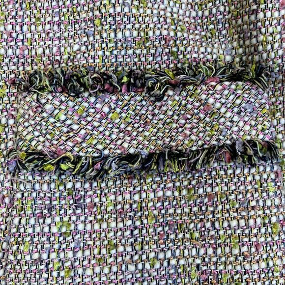 J.Crew Sz S Confetti Tweed Blazer Jacket Pink Green Bracelet Sleeves Classic - Picture 15 of 16